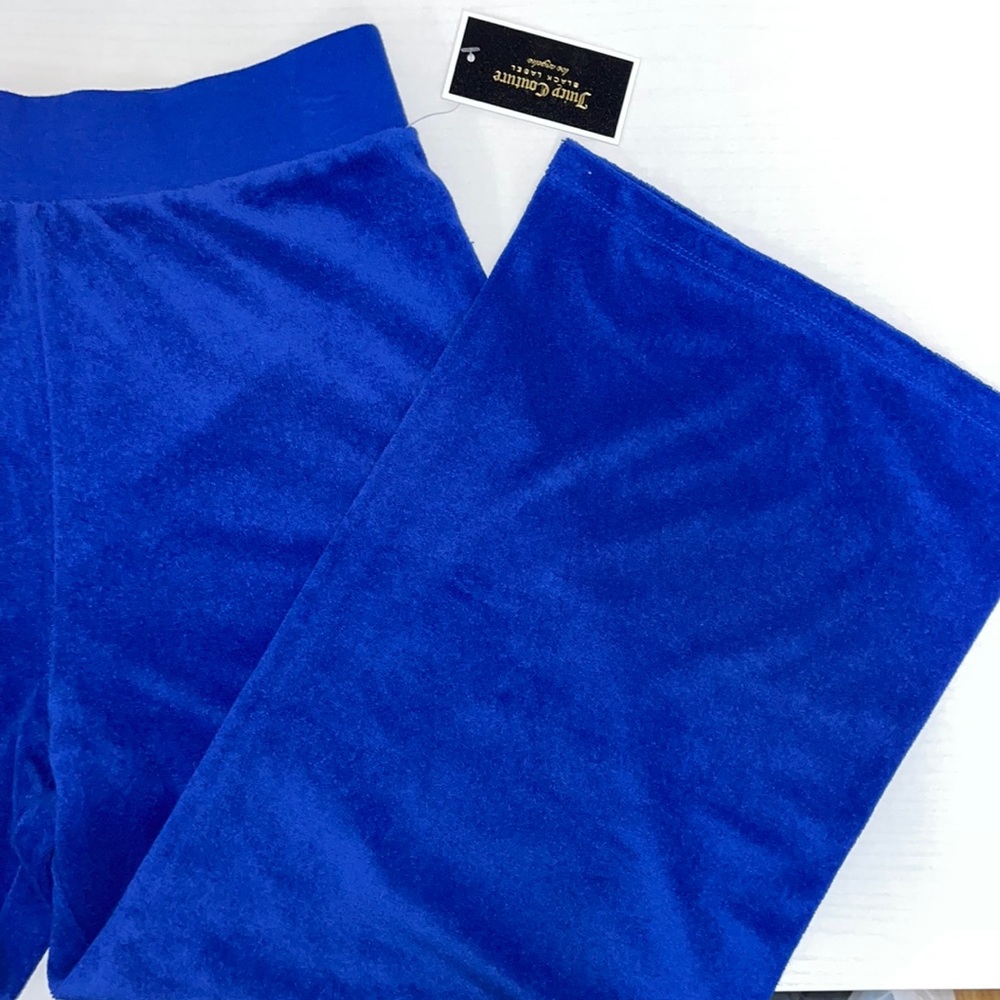 Juicy Couture blue surf the web wide leg cropped Microterry pant size small